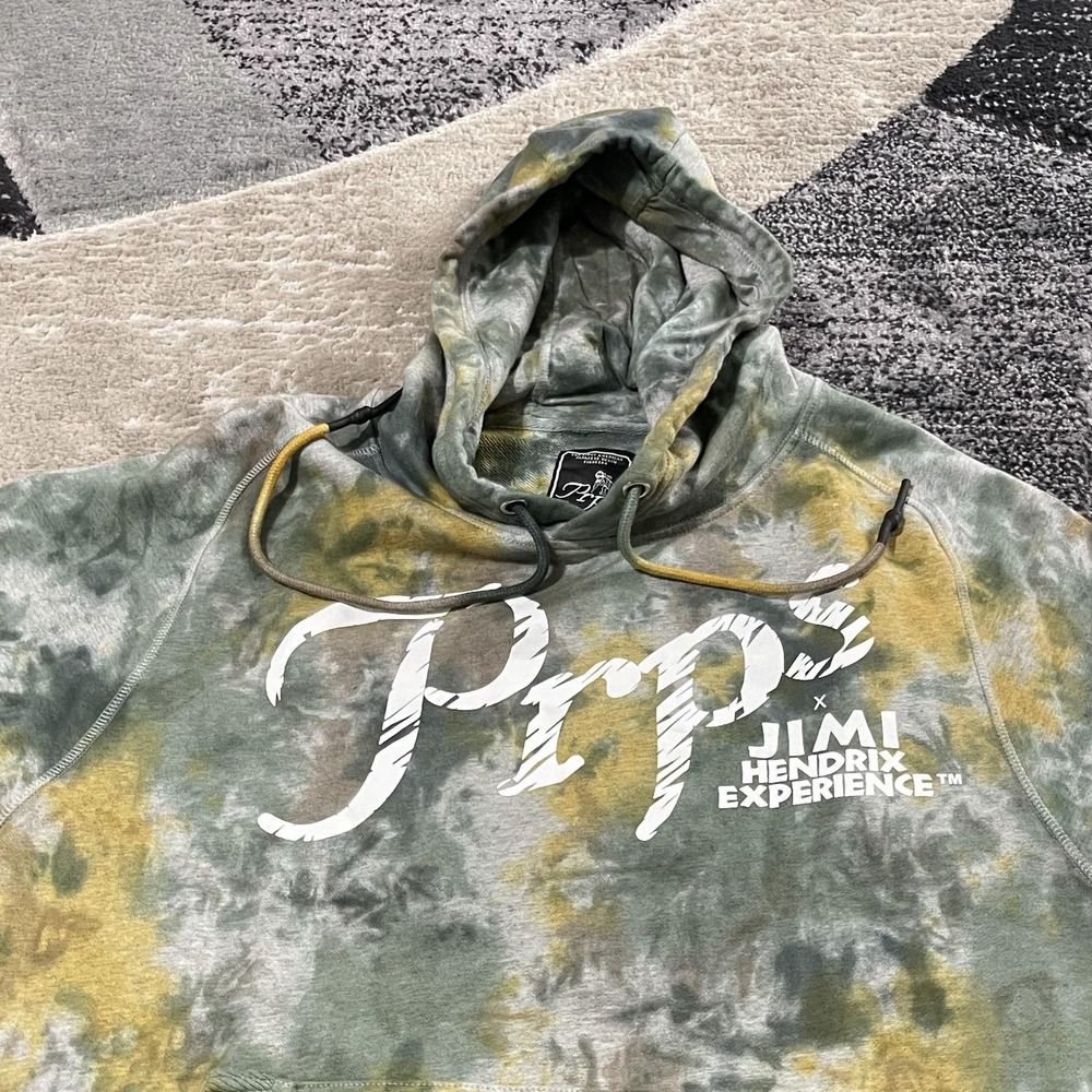 Prps Sweatshirt Jimi Hendrix Experience Men XL Green Tie Dye Hoodie Pullover NEW